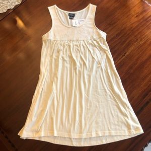 Cream tank with clear sequin bodice